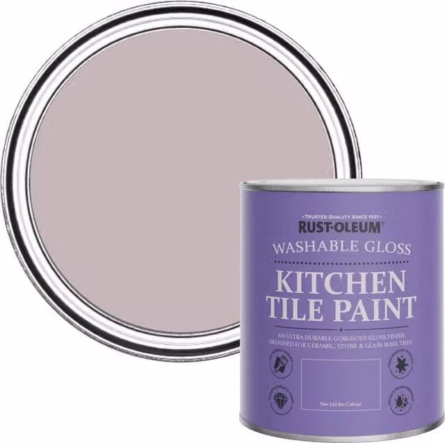 Rust-Oleum Water-Based Kitchen Tile Paint in Gloss Finish, Purple, 750ml