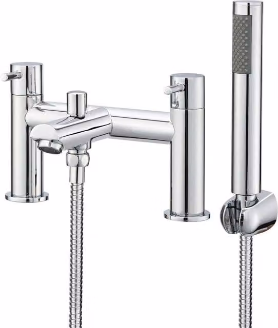 BATHWEST Single Lever Bath Tap with Shower Waterfall in Silver Chrome – 1