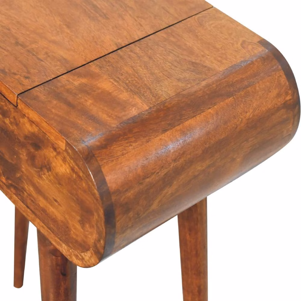 Wyld Haus Olbia Mini Round Mango Wood Dressing Table in Brown – 5