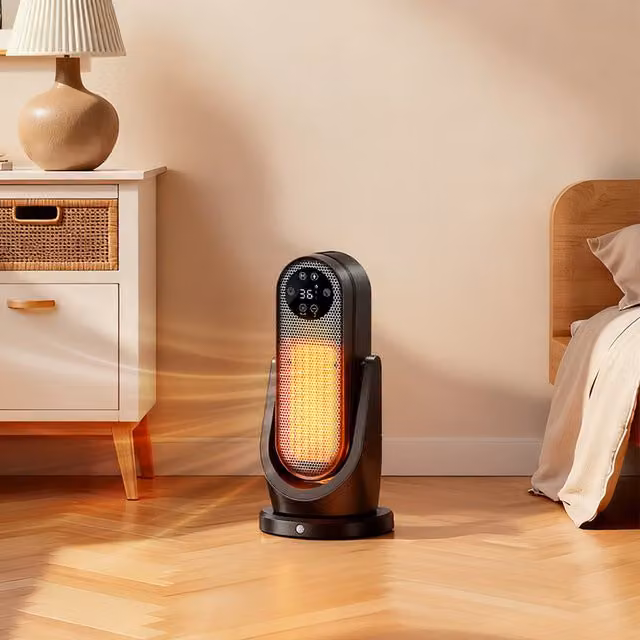 Livingandhome Black Ceramic Fan Heater with Remote Control