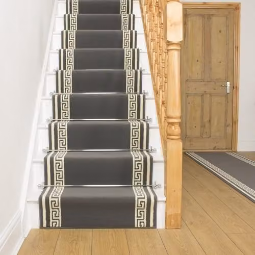 runrug Grey Key Stair Carpet Runner W/L: 70 cm x 570 cm – 4