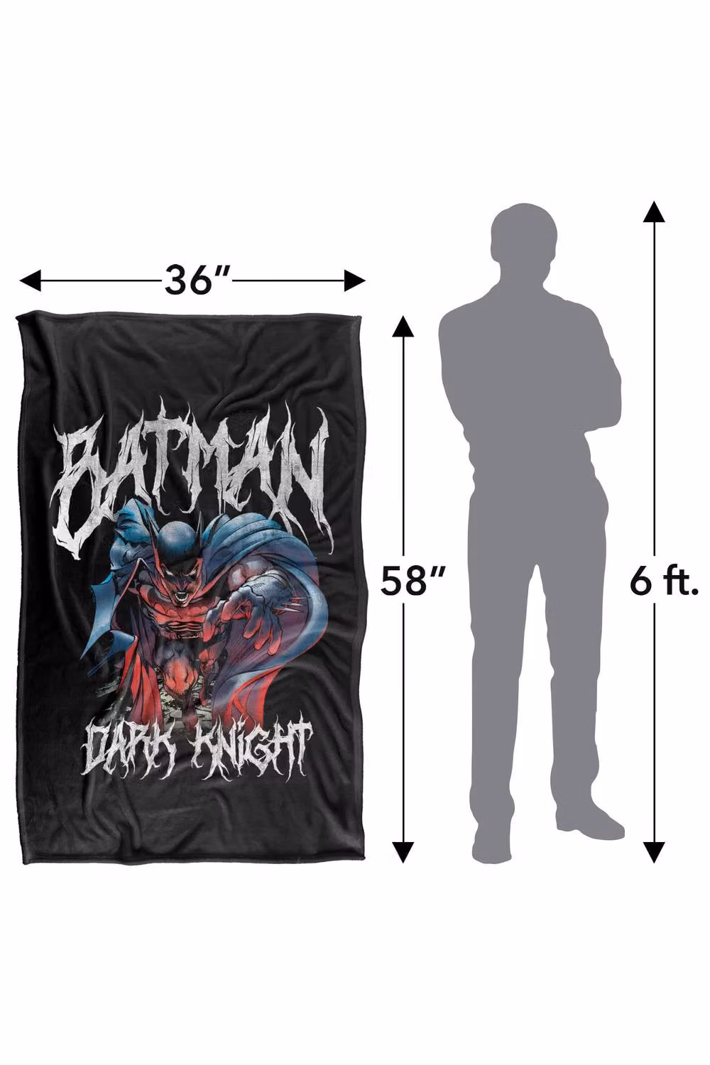LOGOVISION Batman Evil Dark Knight Band Super Soft Fleece Throw Blanket, Multicolour, W: 91 cm, D: 147 cm – 8
