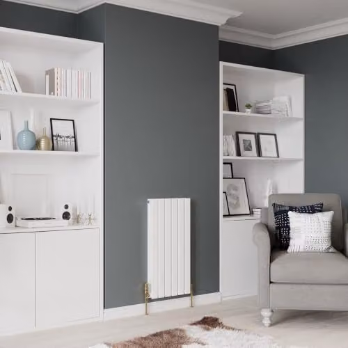UK Radiators Typhoon White Flat Tube Horizontal Designer Radiator, W: 40.8 cm, H: 80.0 cm – 2