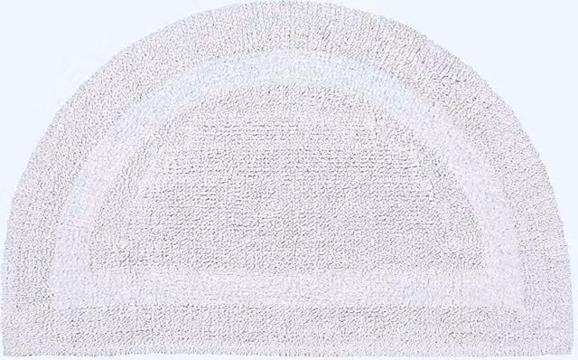 Homescapes Luxury Semi Circle Cotton Bath Mat, White, W: 50 cm, D: 80 cm