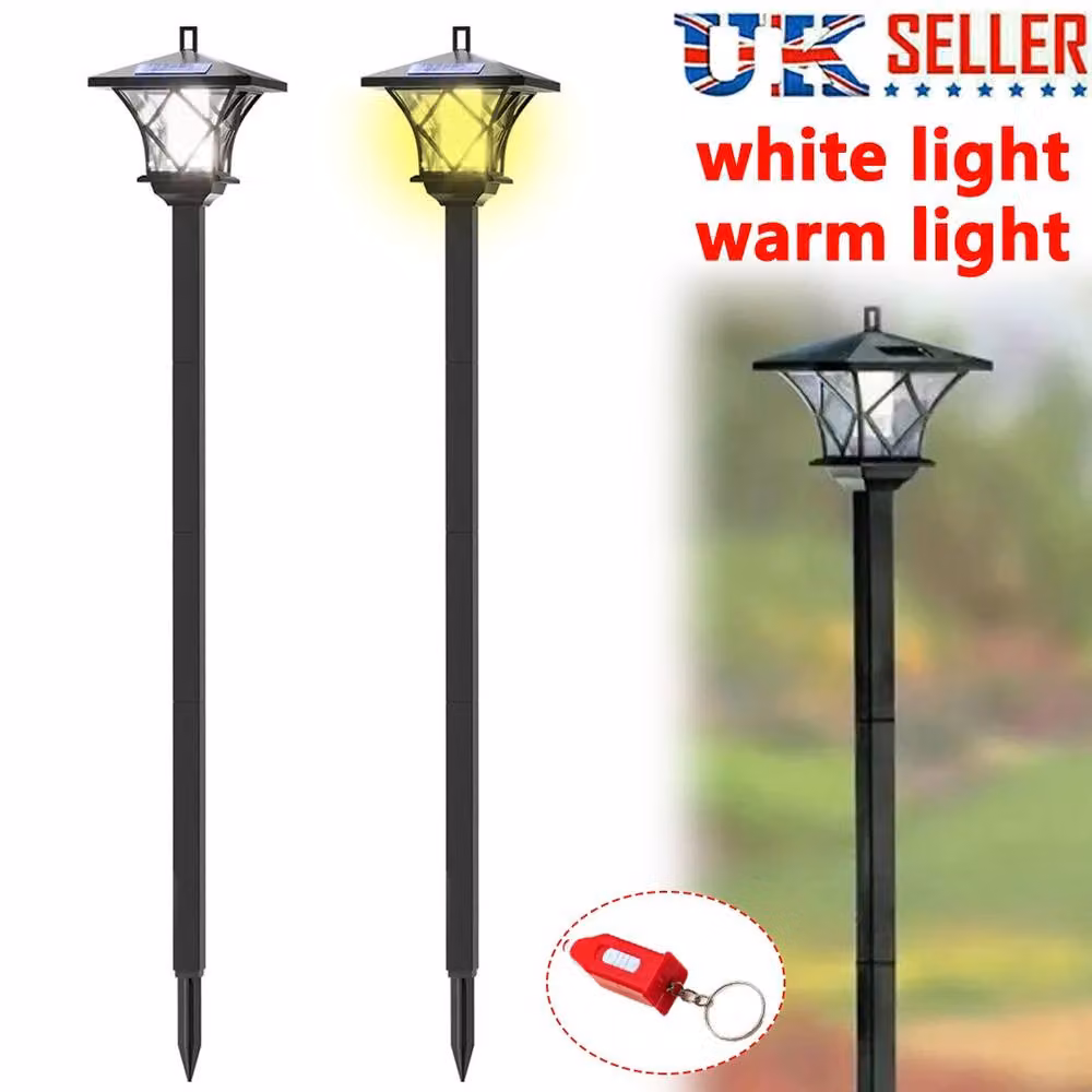 SPETLEK Solar Garden Corner Post Lantern Lights in Black – 3