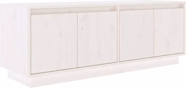 Berkfield Home White Rustic Solid Wood Pine TV Cabinet W/D/H: 110 x 34 x 40 cm – 1