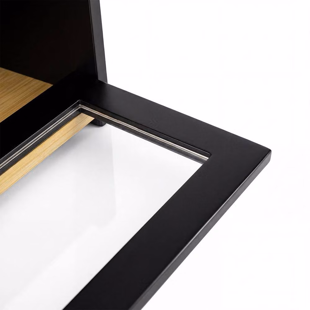Toque 2-Tier Large Capacity Roll Top Bread Box in Black Bamboo with Acrylic Door, W: 40.0 cm, D: 27.5 cm, H: 38.5 cm – 5