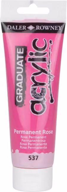 Daler Rowney Graduate Acrylic Paint, Permanent Rose, 120ml