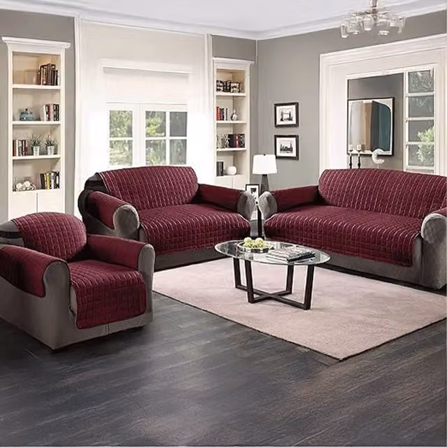 Velosso Water-Repellent and Stain-Resistant Microfibre Sofa Protector in Red