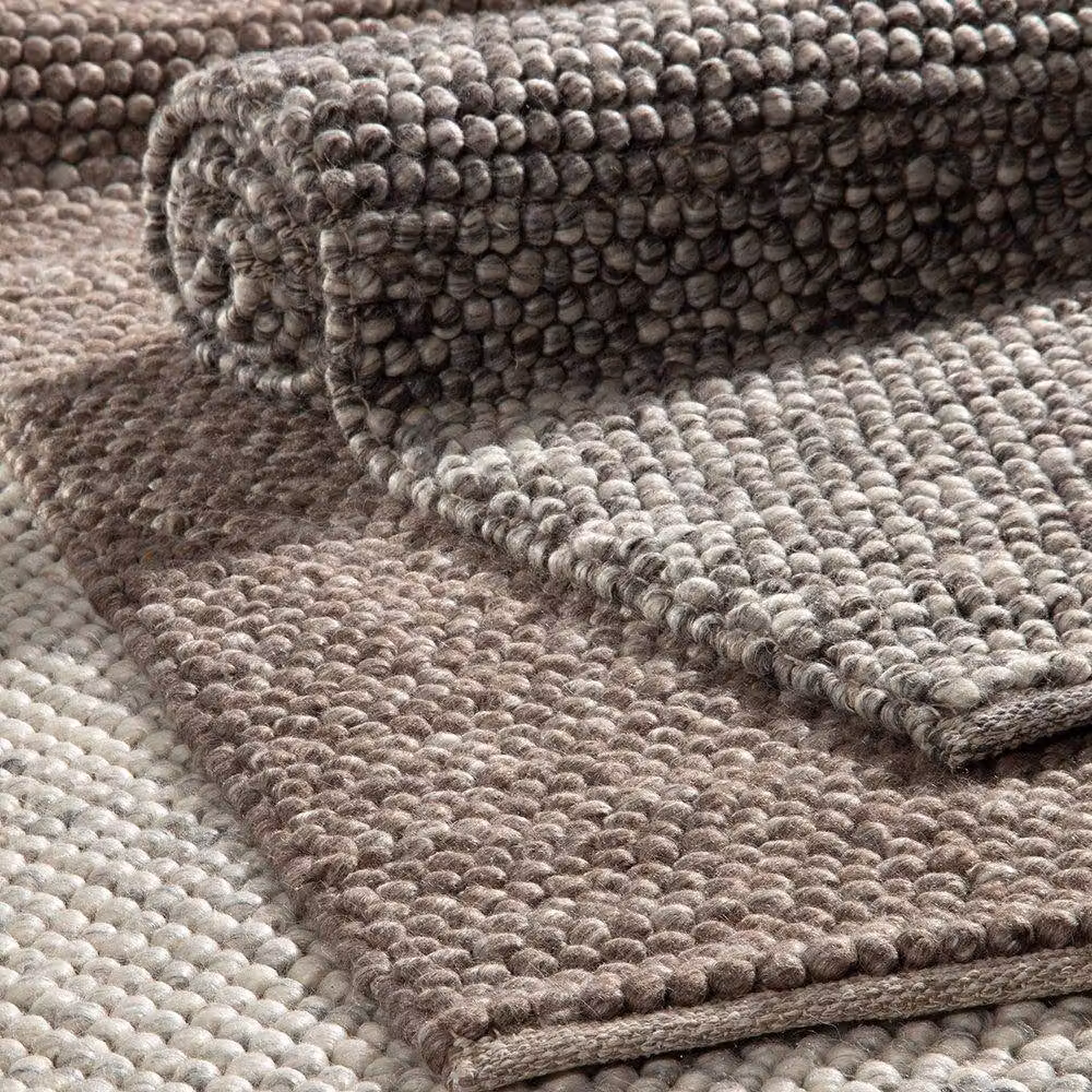 Esselle Delilah Mottled Wool Large Pebble Rug in Beige, W: 160 cm, D: 230 cm – 2