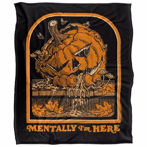 Steven Rhodes Mentally I'M Here Super Soft Fleece Throw Blanket, Multicolour, W/D/H: 152 x 127 cm – 5