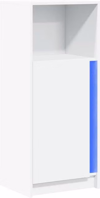 Berkfield Home White Modern Sideboard with Integrated LED Lighting and Glass, W/D/H: 42.5 x 34 x 100 cm – 1