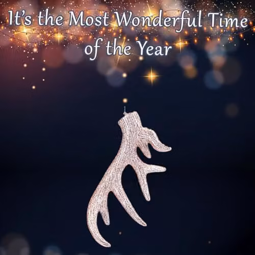 VFM e-Store Hanging Stag Antler Christmas Tree Ornament, Gold, H x W x D: 17 x 7 x 2.5 cm – 3