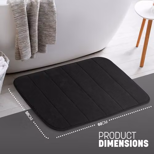 Keplin Memory Foam Bath Mat, Black, W: 50 cm, D: 60 cm – 3