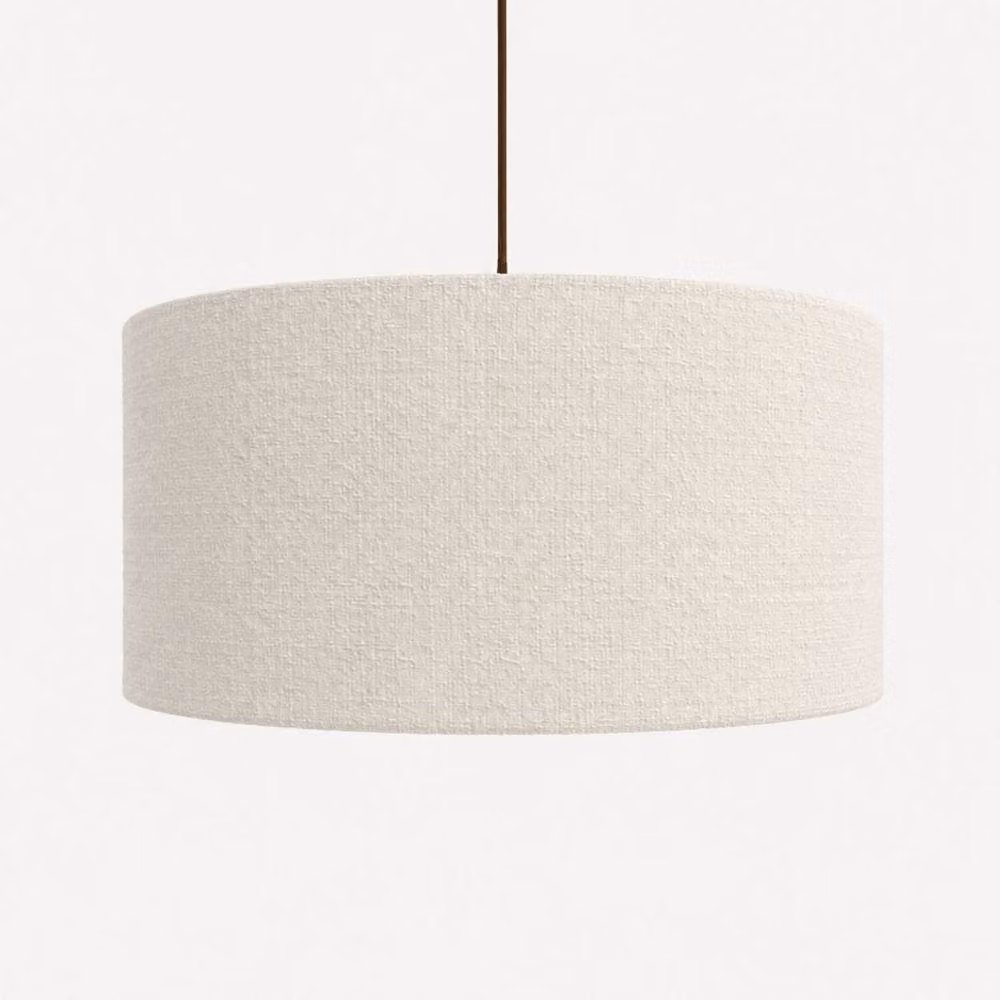CGC Lighting Messina White Luxury Detailed Cotton Drum Lampshade, Diameter: 45.72 cm – 2