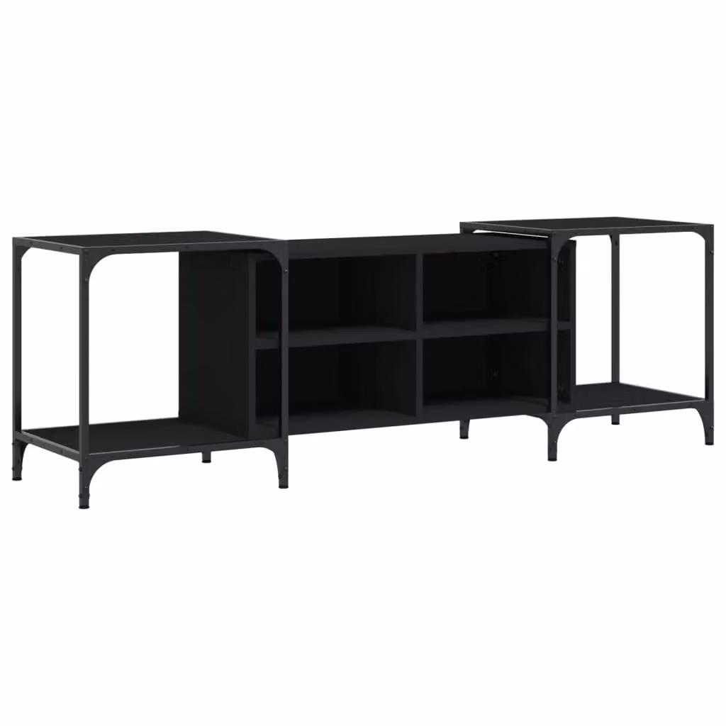Berkfield Home Black Industrial TV Cabinet, W: 153 cm, D: 37 cm, H: 50 cm – 2