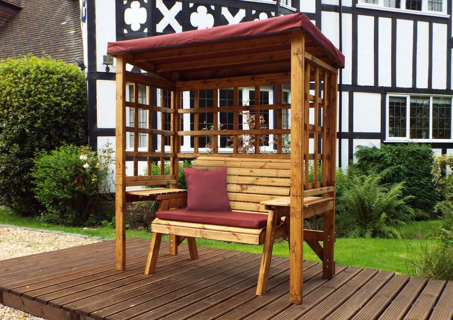 Charles Taylor Trading Wentworth Two Seater Garden Arbour in Brown Wood – 2