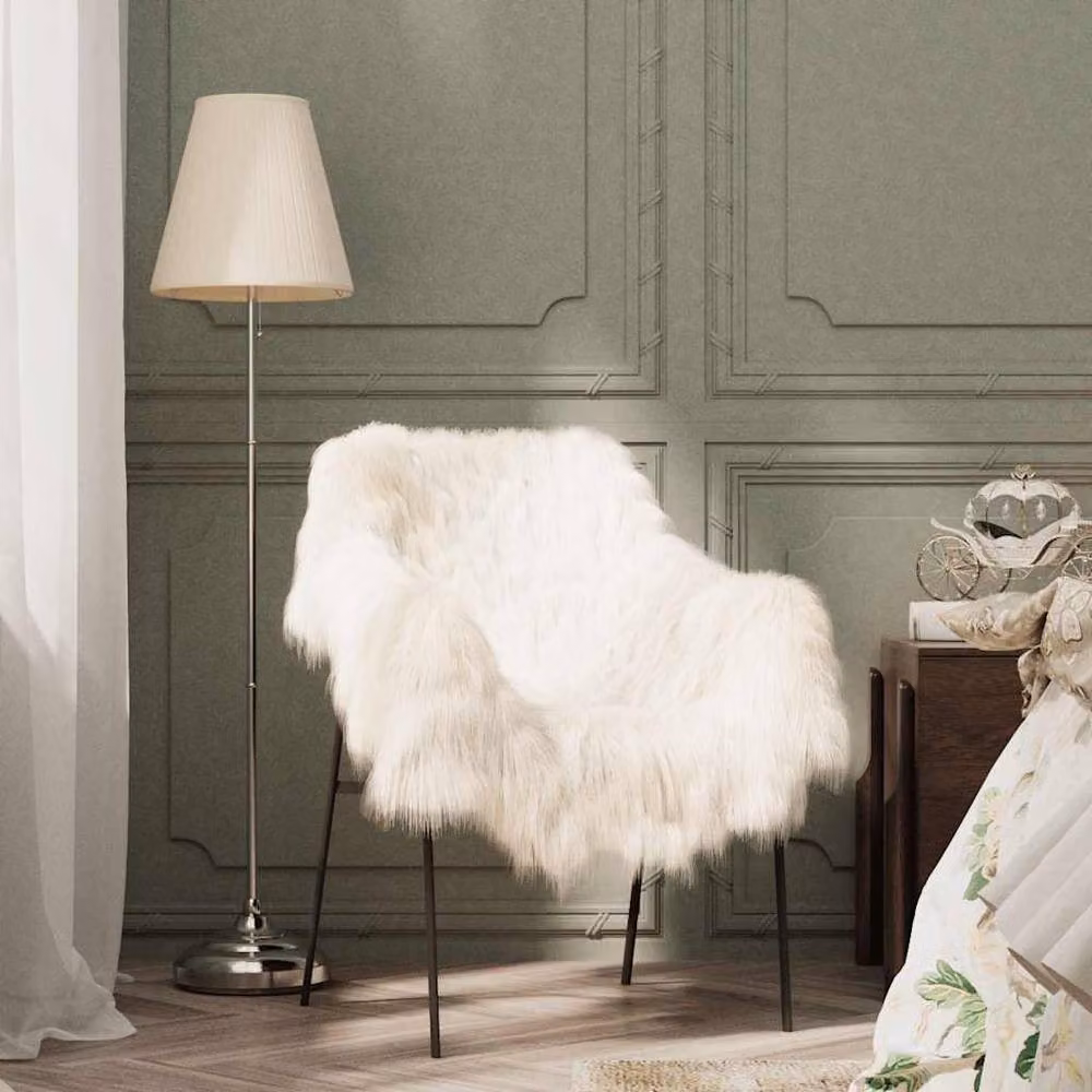 Berkfield Home Icelandic Sheepskin Chair Cover in Cream, W/H: 70 x 110 cm – 2