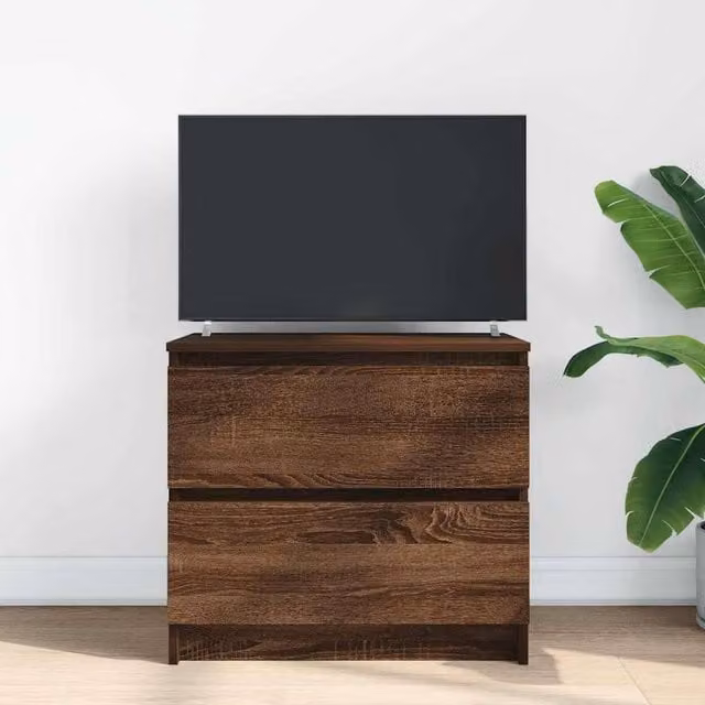 Berkfield Home Modern Brown Oak TV Cabinet in Engineered Wood W/D/H: 60 x 35 x 54 cm – 1
