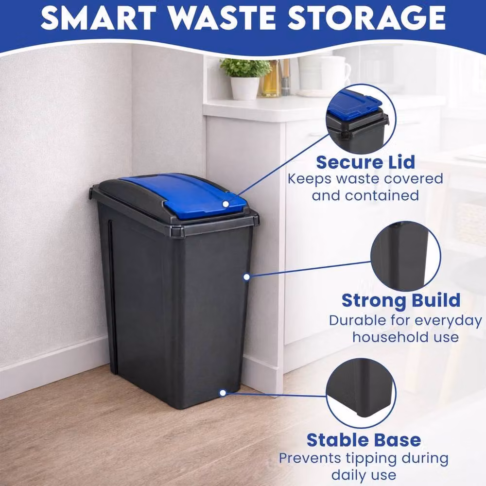 Pawnora 25L Plastic Bin with Flip Lid in Anthracite Grey – 2