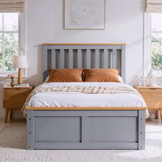 Comfy Living Ltd Grey Fabric Wooden Ottoman Gas Lift Storage Bedframe, W/D/H: 140 x 200 cm