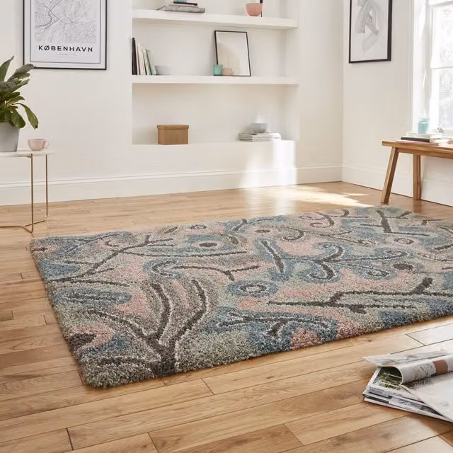 Terrys Modern Abstract Rectangular Rug, Multicolour, W: 160 cm, D: 230 cm