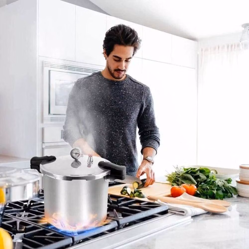 NESTLUNE 22L Pressure Canner Large Capacity Cooker with Gauge in Silver – 2