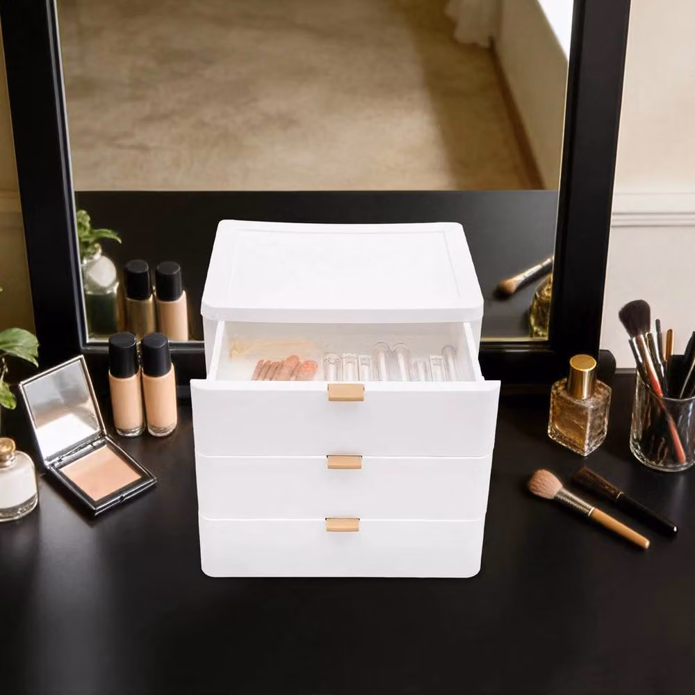 Kelvenix 3-Layer Desktop Storage and Jewelry Box in White – 2