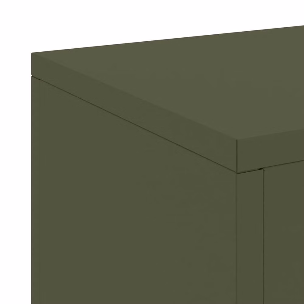 Berkfield Home Outdoor Pillar Plant Stand Set of 2, Olive Green Steel, W/D/H: 24 x 24 x 55 cm – 5