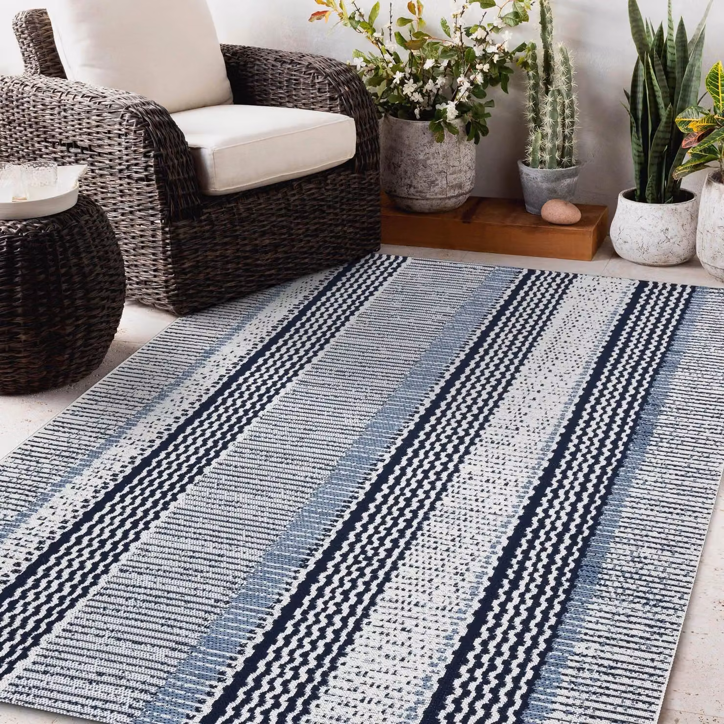 RugsX Modern Multicolour and White Flat Weave Polypropylene Rug, W: 160 cm, L: 230 cm – 3