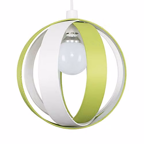 MiniSun Modern Green and Beige Fabric Cocoon Pendant Ceiling Light Shade, Shade Width: 29 cm