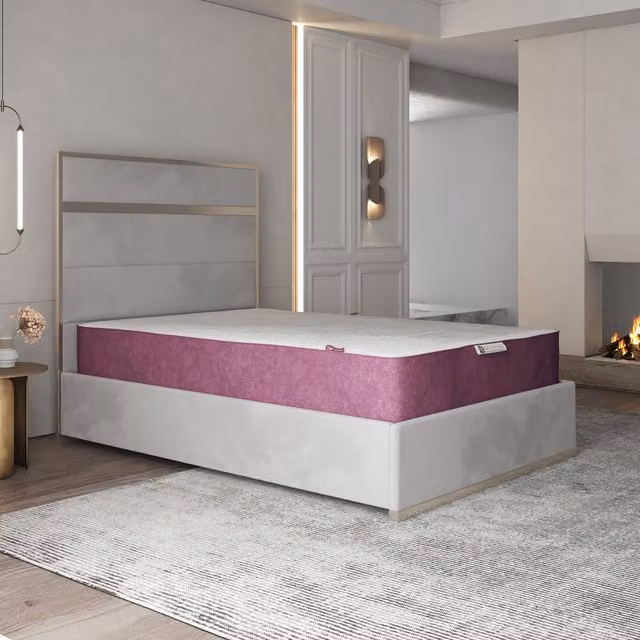 DS Living Ruby Hybrid Gel-Flex Memory Foam Mattress with Removable Knit Cover, Red/Purple, W/D/H: 120 x 200 x 19 cm