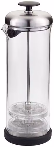 Judge Milk Frother Jug in Transparent Glass and Silver