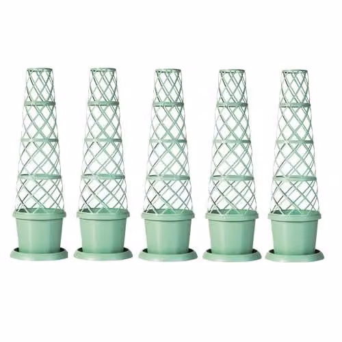 Garden Gear Plant Pot Tower Planter and Flower Climbing Frame, Pistachio Green, Height: 130 cm