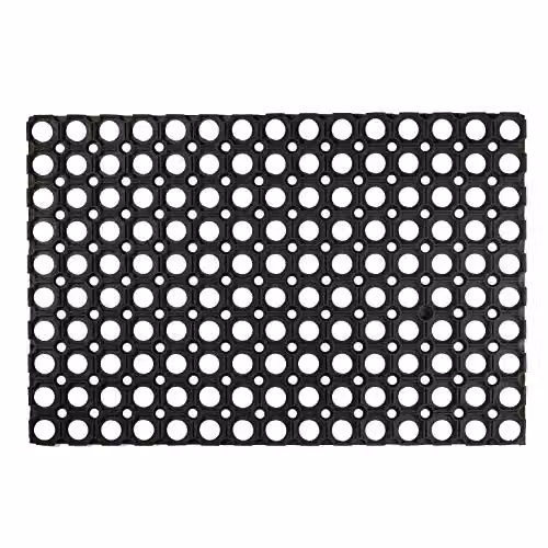 Nicola Spring Heavy Duty Rubber Door Mat, Black, W: 60 cm, D: 40 cm
