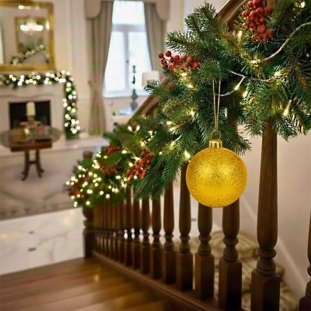 Shatchi Gold Glitter Christmas Bauble, Diameter: 20 cm – 2