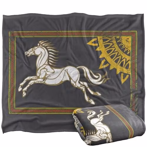LOGOVISION Lord of the Rings Two Towers Rohan Banner Super Soft Fleece Throw Blanket, Multicolour, W: 127 cm, D: 152.4 cm