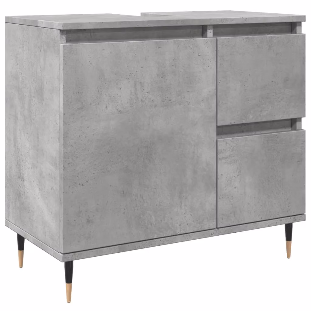 Berkfield Home Bathroom Cabinet in Concrete Grey, W/D/H: 65 x 33 x 60 cm – 2