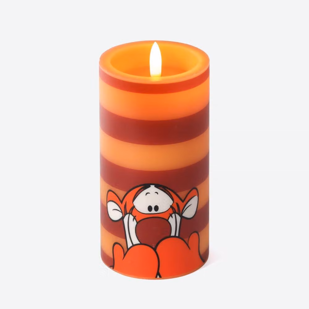 Disney Winnie the Pooh Tigger Inspired Orange LED Pillar Candle with Flicker Effect – 2