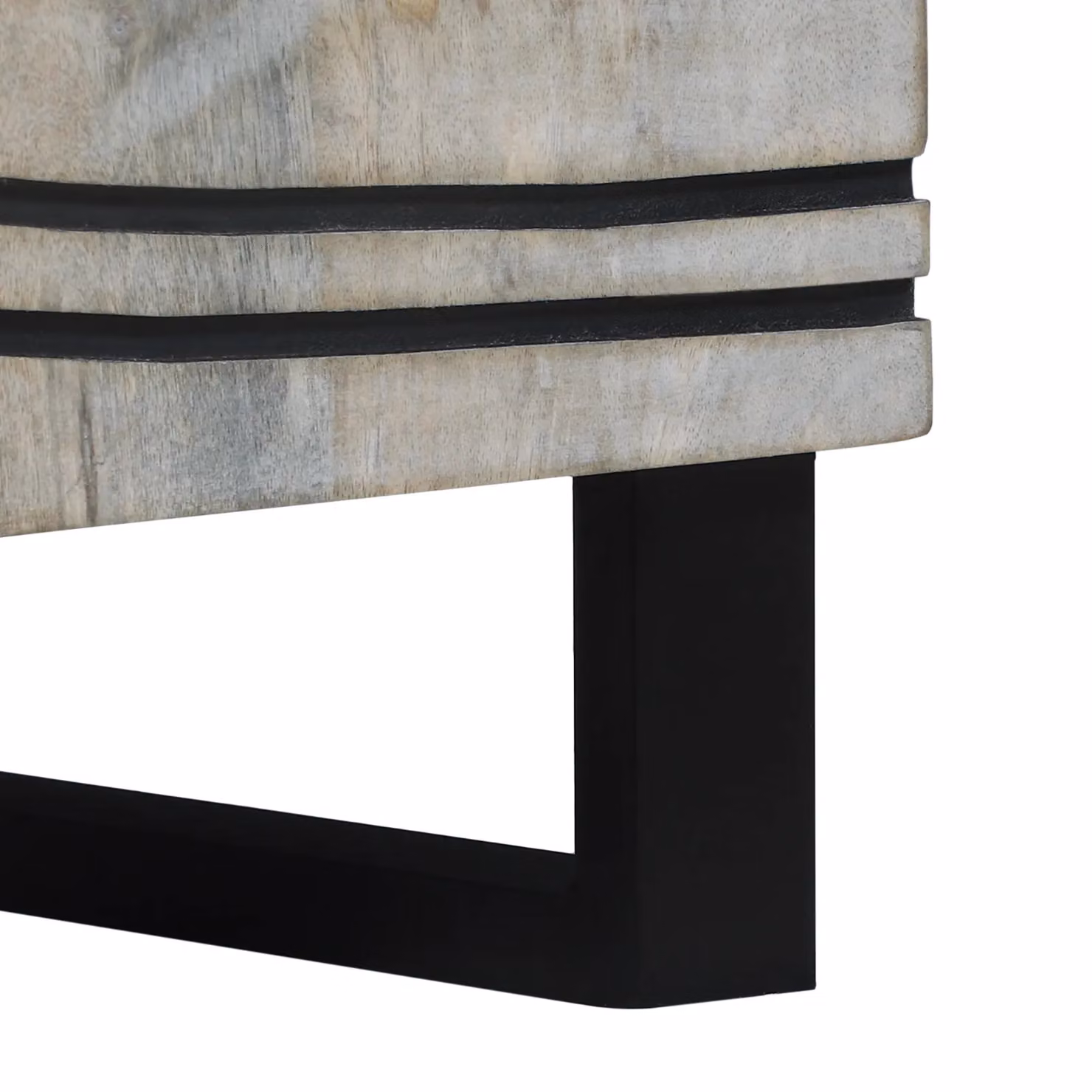 Berkfield Home Modern Mango Wood Bedside Table with Drawer in White and Black, W: 50 cm, D: 33 cm, H: 60 cm – 7