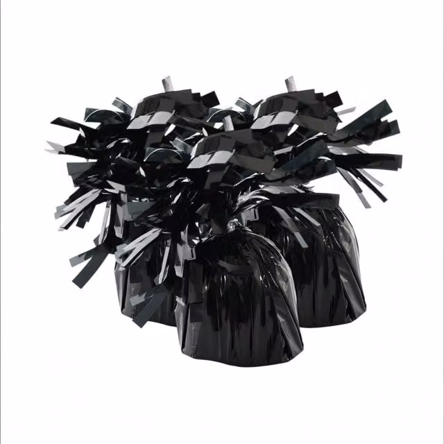 Kingsbury Gifts Pack of 4 Plain Black Tabletop Balloon Weights for Parties, Weddings and Birthdays