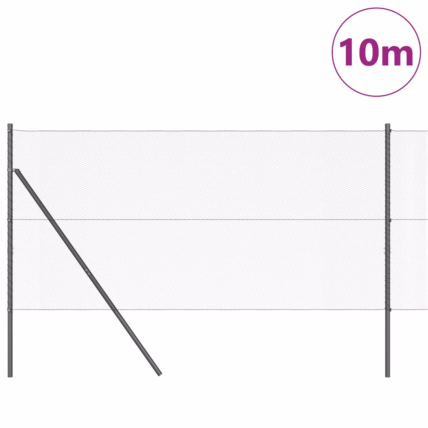 Berkfield Home Hexagon Steel Fence, Grey, 1 x 10 m – 3
