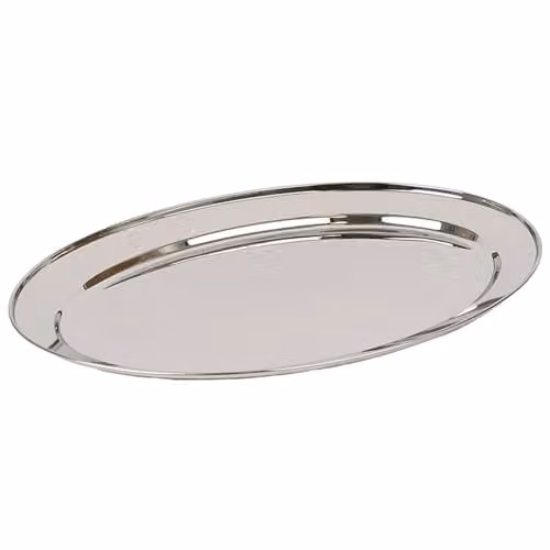 Argon Tableware Silver Stainless Steel Oval Serving Platter, W: 60 cm, D: 41 cm