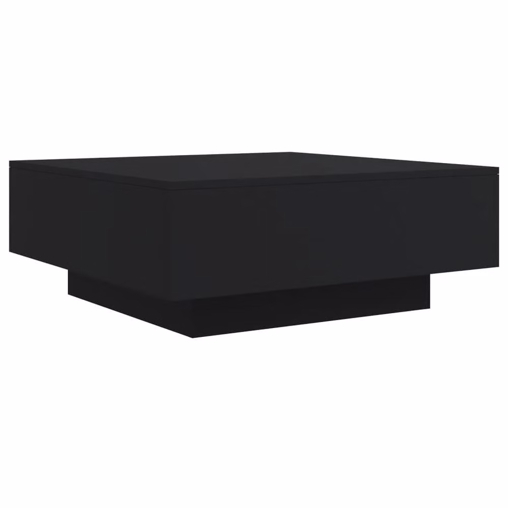 Berkfield Home Modern Square Coffee Table with LED Lights, Black, W/D/H: 80 x 80 x 31 cm – 3