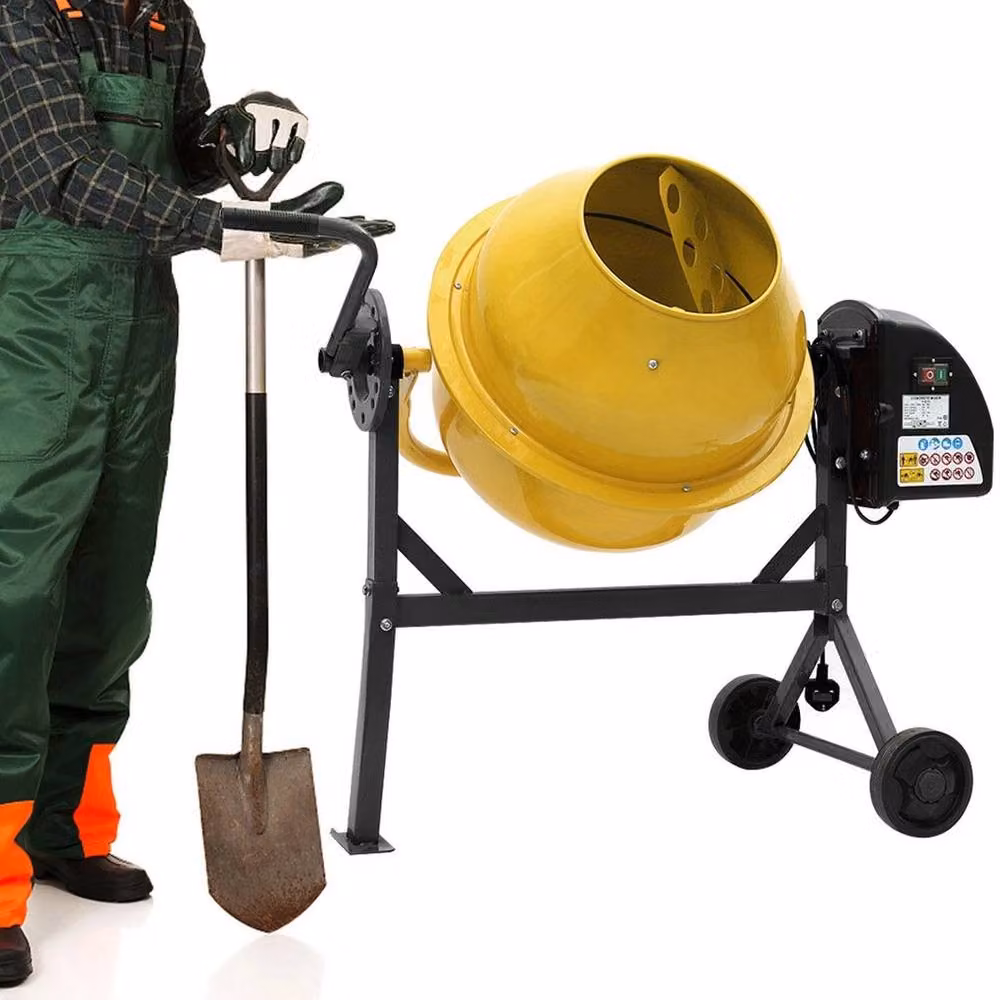 FLAVORA 120L Electric Cement Mixer in Yellow, W: 520 mm – 2