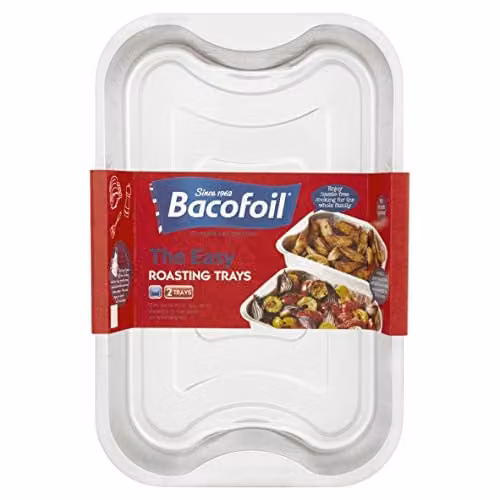 Bacofoil Easy Roasting Tray, Pack of 2, Silver Rectangular – 1