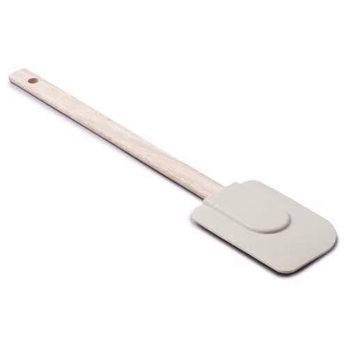 Zeal Silicone Non-Stick Spatula with Wood Handle in Beige, 31 cm – 1
