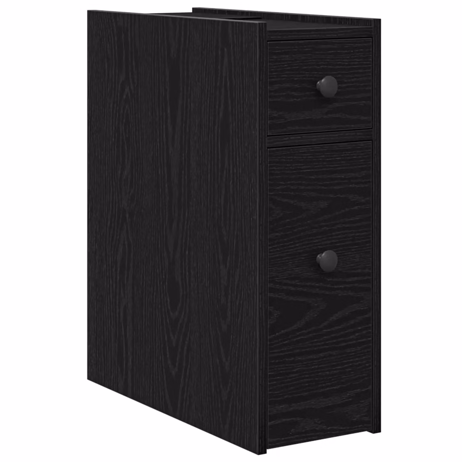Berkfield Home Narrow Bathroom Cupboard with Wheels in Black Oak Engineered Wood – 2