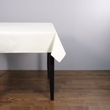 Absolute Home Textiles Easy Iron Plain Ivory Polyester Tablecloth, W/D: 89 x 89 cm