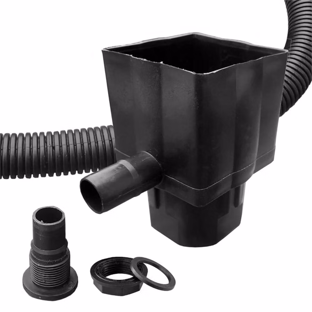 VOGREX Downpipe Diverter Kit for Square and Round Water Butts, Black – 2